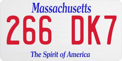 MA license plate 266DK7