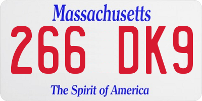 MA license plate 266DK9