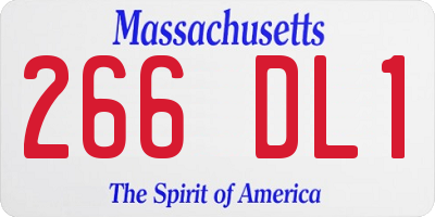 MA license plate 266DL1