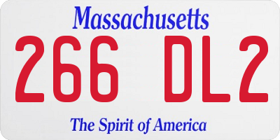 MA license plate 266DL2