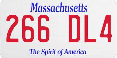 MA license plate 266DL4