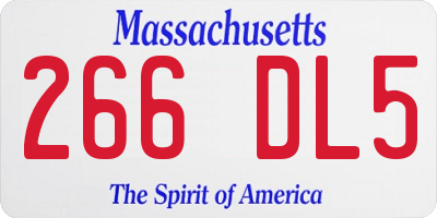 MA license plate 266DL5
