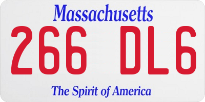MA license plate 266DL6
