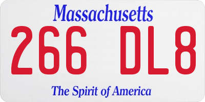 MA license plate 266DL8