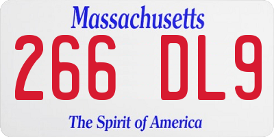 MA license plate 266DL9