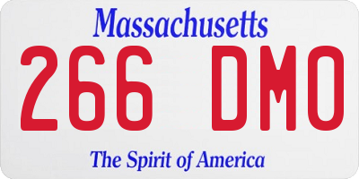 MA license plate 266DM0