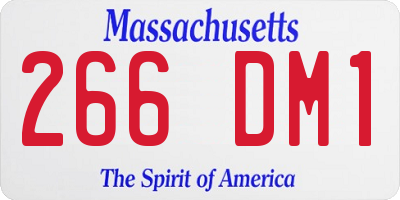 MA license plate 266DM1
