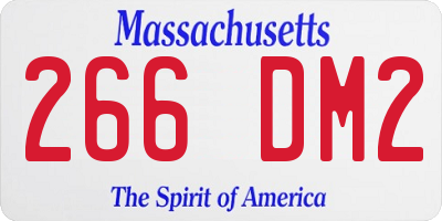 MA license plate 266DM2