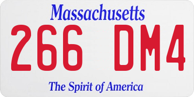 MA license plate 266DM4