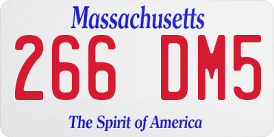 MA license plate 266DM5