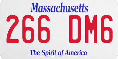 MA license plate 266DM6