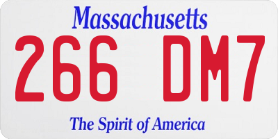 MA license plate 266DM7