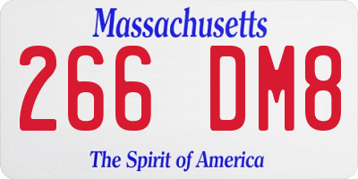 MA license plate 266DM8