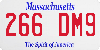 MA license plate 266DM9
