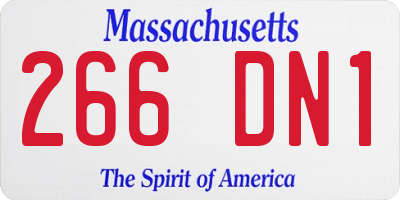 MA license plate 266DN1