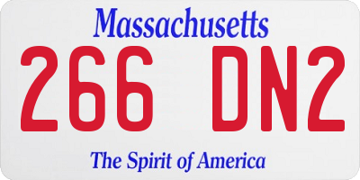 MA license plate 266DN2