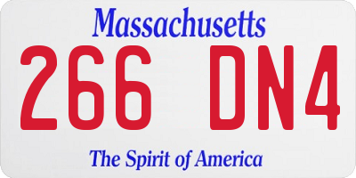 MA license plate 266DN4
