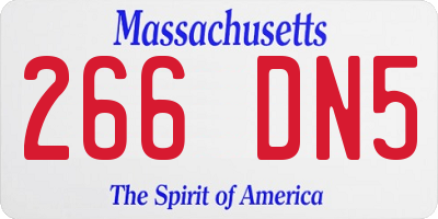 MA license plate 266DN5