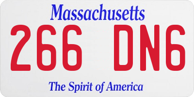 MA license plate 266DN6