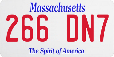 MA license plate 266DN7