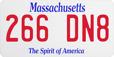 MA license plate 266DN8