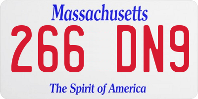 MA license plate 266DN9