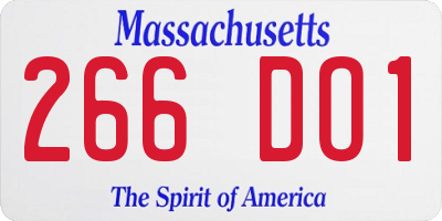 MA license plate 266DO1