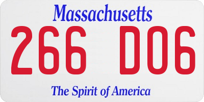 MA license plate 266DO6