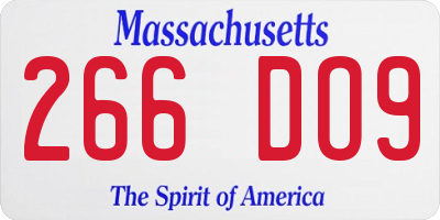 MA license plate 266DO9
