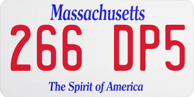 MA license plate 266DP5