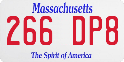 MA license plate 266DP8