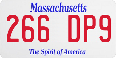 MA license plate 266DP9