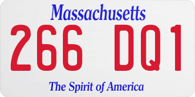 MA license plate 266DQ1