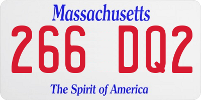 MA license plate 266DQ2