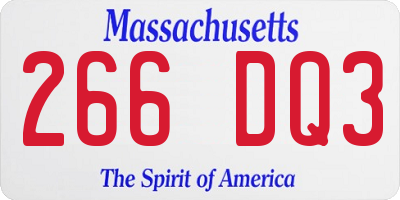 MA license plate 266DQ3