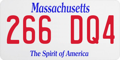 MA license plate 266DQ4