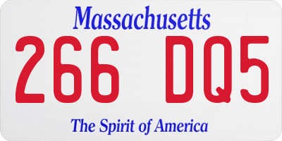 MA license plate 266DQ5