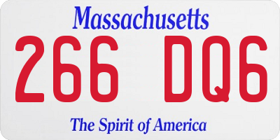 MA license plate 266DQ6