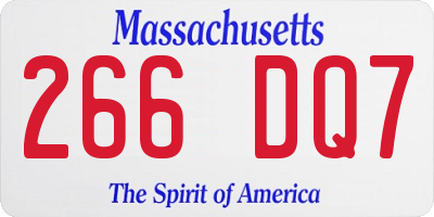MA license plate 266DQ7