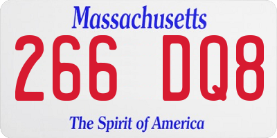 MA license plate 266DQ8