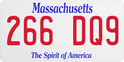 MA license plate 266DQ9