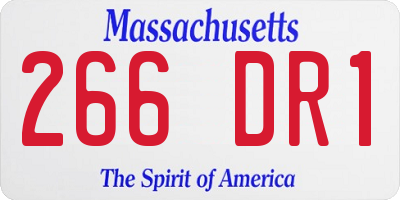 MA license plate 266DR1