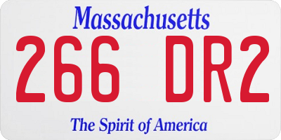 MA license plate 266DR2