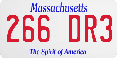 MA license plate 266DR3