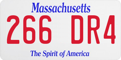 MA license plate 266DR4