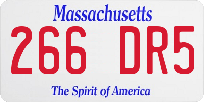 MA license plate 266DR5