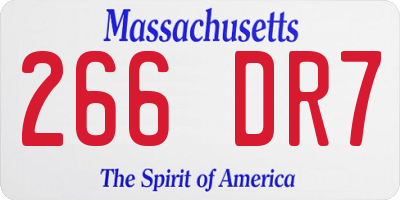 MA license plate 266DR7