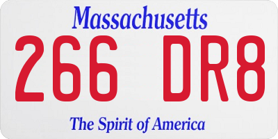 MA license plate 266DR8