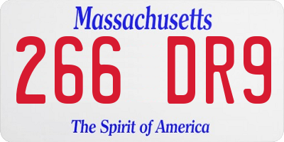 MA license plate 266DR9