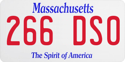 MA license plate 266DS0